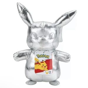 Pokémon “25th Celebration” Limited Edition Shiny Silver Pikachu Plush, NWT
